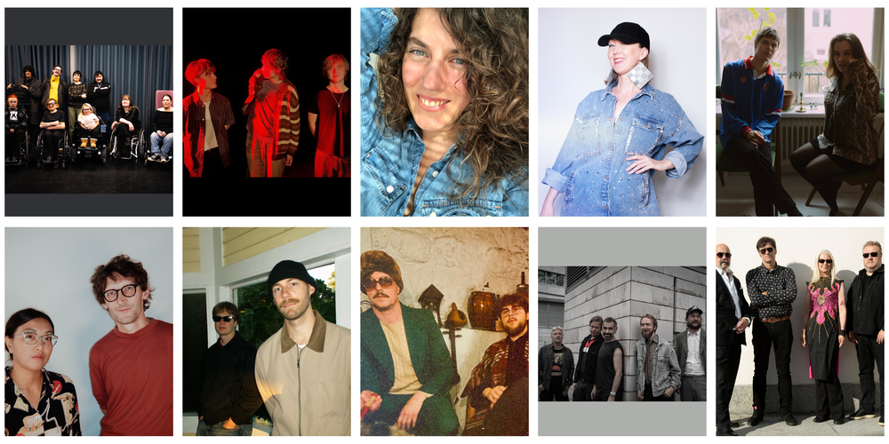 Fotokollage med bilder på Tillgänglighetsresan, Froia Arme, Derya, Kajsa Larsson, Trana, Yellowbrenda, Solar Glide, Zink Zubawa, The Search och No Wayne..